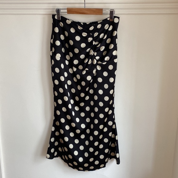 NWT Polka Dot-Print Ruched Midi Skirt - Picture 10 of 11